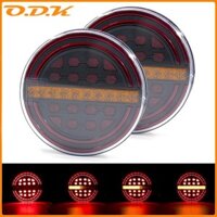 2 Chiếc 12V 24V 5.3 "Đèn LED tròn Xe kéo Đèn phanh DRL Dòng chảy Tín hiệu rẽ Hổ phách Xe tải Tàu Xe buýt Vans Thuyền Caravan Xe tải