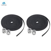 2 chiếc 2M 2GT 6mm Ròng Rọc Cao Su Thời Gian Đai + 4 Chiếc 20T Răng 5mm Ròng Rọc Bánh Răng