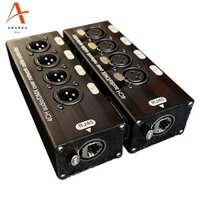 2 Chiếc 4 Kênh 3-Pin XLR Âm Thanh Và Trên Cáp Mạng Mở Rộng DMX512 Bộ Mở Rộng Tín Hiệu Mạng Màu Đen