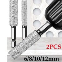 2 Chiếc 6-12 Mm Lục Giác Tay Cầm Chân Không Hàn Khô Mũi Khoan Lỗ Cắt Mài Cắt tỉa