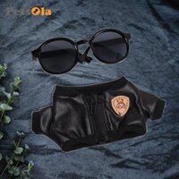 2 Chiếc Búp Bê Thời Trang Áo Khoác Và Kính Mát Đen, Quần Áo Thu Nhỏ Trang Phục Trang Phục Cho Búp Bê 15cm Quà Tặng Sinh Nhật