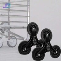 2 Chiếc Cao Su Gấp Hàng Tạp Hóa Xe Đẩy Ba Bánh Xe Tiện Ích Cầu Thang Bánh Xe Hạng Nặng Mua Sắm