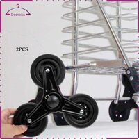 2 Chiếc Cao Su Gấp Hàng Tạp Hóa Xe Đẩy Ba Bánh Xe Tiện Ích Cầu Thang Bánh Xe Hạng Nặng Mua Sắm