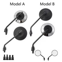 2 Chiếc Đa Năng Retro Có Thể Điều Chỉnh Mờ Đen Bạc Tròn Xe Máy Gương Chiếu Hậu Xe Tay Ga E-Bike Mặt Sau Gương lồi