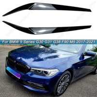 2 Chiếc Dành Cho Xe BMW 5 Series G30 G31 G38 F90 M5 525i 530i 540i Đèn Pha Trước Mí Mắt Lông Mày Viền Bao Xe Dán 2017-2021 Đen