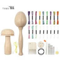 2 Chiếc Darning Tiếp Liệu Bộ Darning Trứng Gỗ Nấm Kim Chỉ Bộ Cho Tất Darning Nấm Gỗ Darning Tiếp Liệu Với Kim Mắt May