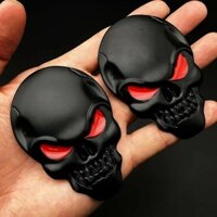 2 Chiếc Đầu Lâu Cướp Biển Skeleton Buccaneer Đầu Lâu 3D Kim Loại Thân Xe Miếng Dán Tự Động Phía Sau Biểu Tượng Huy Hiệu Decal Dán Xe Hơi