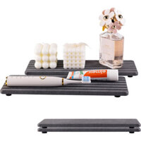 2 Chiếc Đế Lót Ly Diatomite Thấm Hút Nước Có Rãnh (9x4,5 inch), Đá Hấp Thụ Nước Dùng Cho Xà Phòng Tay & Cốc & Đồ Uống Chai & Cây Và Chai Mỹ Phẩm
