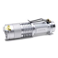 2 chiếc đèn pin led mini zoom Đèn pin có thể thu vào hai mục đích (Bạc)