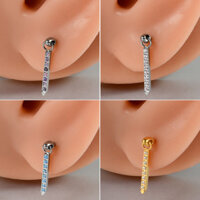 2 chiếc G23 ren son đinh tán zircon bông tai hợp kim titan xỏ khuyên vòng môi