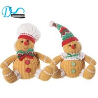 2 Chiếc Giáng Sinh Bánh Gừng Người Búp Bê Bánh Gừng Nhân Vật Với Đầu Bếp Mũ Nơ Trang Trí Giáng Sinh Búp Bê Bàn Cây