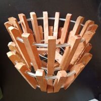 2 chiếc giỏ gỗ 22x10cm trồng phong lan kèm móc treo