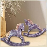 2 Chiếc Gỗ Ngựa Tượng Nhỏ Gỗ Khắc Cho Tủ Tivi Phòng Ăn Giá Sách