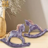 2 Chiếc Gỗ Ngựa Tượng Nhỏ Gỗ Khắc Cho Tủ Tivi Phòng Ăn Giá Sách