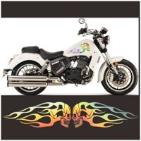 2 Chiếc Hình Ba Chiều Đầu Lâu Ngọn Lửa Xe Máy Bình Khí Decal Vinyl Dán Đa Năng