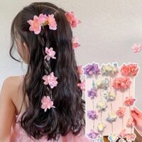 2 Chiếc Hoa Tua Rua Dây Xích Kẹp Tóc Trẻ Em Bé Gái Bện Đuôi Ngựa Kẹp Tóc Mũ Nón