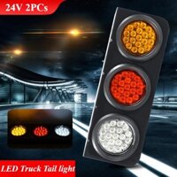 2 Chiếc LED 24V Đuôi Đèn Hậu Biến Tín Hiệu Đèn Dừng Đèn Phanh Sau Cho Ô Tô Xe Tải Trailer Caravan Ba Màu