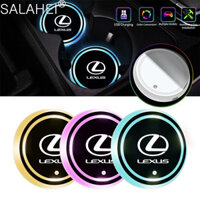 2 Chiếc LED Dạ Quang Ô Tô Cốc Nước Coaster Giá Đỡ 7 Nhiều Màu Sắc USB Cho Xe Lexus IS250 RX350 IS350 IS300 NX GX460 RX300 RX330 GS Accessoy