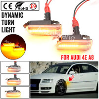 2 Chiếc LED Năng Động Bên Đánh Dấu Đèn Biến Tín Hiệu Cho Xe Audi A8 S8 4E D3 Quattro 2003-2009 Khói Hổ Phách Canbus Phụ Kiện Xe Hơi