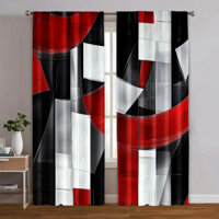 2 chiếc, Máy kẻ sọc xử lý bằng vải rèm có thể giặt được (không cần thanh) Đồ dùng giải phóng mặt bằng Ldeal cho phòng khách và phòng ngủ, Rèm trang trí nội thất cho người lớn