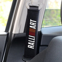 2 Chiếc Mitsubishi RALLIART Xe Biểu Tượng Cotton Ghế Thắt Lưng Miếng Lót Vai Xe An Toàn Dây An Toàn