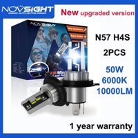 2 chiếc NOVSIGHT đèn pha ô tô N57 H4 phích cắm trực tiếp 1: 1 phục hồi 50W 10000lm 6000k thích hợp cho đèn xe máy đèn quạt tản nhiệt thân xe