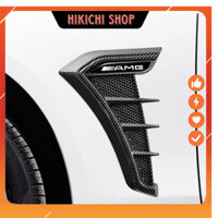 2 Chiếc Tấm Chắn Bùn Luồng Không Khí Bên Hông Xe Hơi Họa Tiết Sợi Carbon TPU Miếng Dán Cửa Gió, Cặp vây cá mập dán ô tô