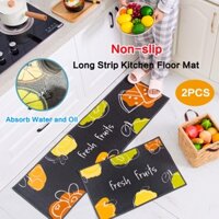 2 Chiếc Thảm Nhà Bếp Thảm Trải Sàn Sợi Hóa Học Thảm Chống Trơn Trượt Làm Dày Karpet Dapur