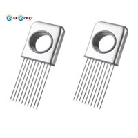 2 Chiếc Thép Không Gỉ Hành Lát Giá Đỡ Hành Xay Cắt Thịt Rời Pin Rau Máy Thái Cho Chanh Khoai Tây Cà Chua