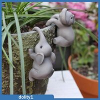 2 Chiếc Thu Nhỏ Các Bức Tượng Nhỏ Leo Voi Chậu Hoa Hugger Nhựa Dễ Thương Tượng Mini DIY Cây Cảnh Thủ Công Cho Sân Bãi Cỏ Sân Sau