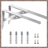 2 Chiếc Treo Tường Kệ Giá Đỡ 90 Độ Hạng Nặng L Kệ Chân Đế Thép Không Gỉ Hỗ Trợ Khớp (155X250mm)
