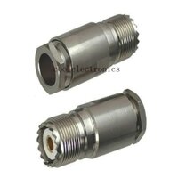 2 Chiếc UHF SO239 Nữ Jack Kết Nối Kẹp Cho RG8 LMR400 7D-FB RG213 Cáp RF Đồng Trục Đồng Thau