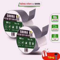 2 cuộn băng keo chống trơn trượt Skora cao Cấp 5cm x 5m cho cầu thang toilet sàn nhà xưởng tặng con lăn tiện ích