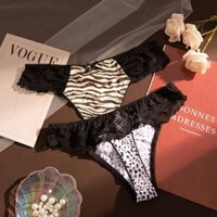 2 Da Báo In Rỗng Thông Ren Độc Đáo Quần Lót Nữ Quyến Rũ Unisex Cặp Đôi Quần Lót Hình Chữ T Quần Lót Nam202529