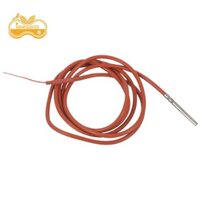 2 Dây PT1000 Cảm Biến Nhiệt Độ Nhiệt Điện Trở Gel Silicon Phủ 1.5 Mét Đầu Dò 45mm x 5mm -50-180 Độ RTDs