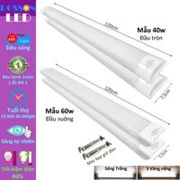 2 Đèn Led bán nguyệt 1m2 40w 60w tuyp Led 1,2m siêu sáng tiết kiệm điện lựa chọn Posson LTC12-xx - 2c60w Sáng trắng