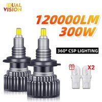2 Đèn pha ô tô H7 H11 LED 360 120000Lm LED H8 H1 880 881 H27 9005 HB3 9006 HB4 9012 HIR2 H9 H16 Đèn Sương Mù Mini Cho Ống Kính