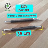 2 điện trở nhiệt 220V 400W, inox 304, thiết bị máy ấp trứng tốt 2TN400