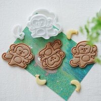 2 Dụng Cụ Cắt Bánh Quy 1 Tem Khỉ Hình Chuối Động Vật Bánh Quy Khuôn Fondant Bánh Sugarcraft Bánh Ngọt Dụng Cụ Nhà Bếp Nướng Bánh