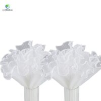 2 Gói 4.5 Sân Giấy Gói Hoa Trắng Ngọc Trai Cạnh Lưới Bó Hoa Giấy Gói Ngọc Trai Nhăn Sóng Lưới Sợi
