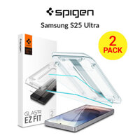 [2 Gói] Bảo vệ màn hình Spigen cho Samsung S25 Ultra, kính cường lực Galaxy S24 Ultra, độ cứng 9H