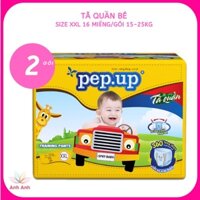 2 gói Tã Quần Bé size M22, L20, XL18, XXL16 PEP.UP khô thoáng, lưng thun mềm mại dễ chịu