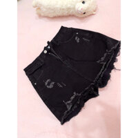 [2 Hand] QUẦN SHORT JEANS KAKI GIẢ CHÂN VÁY CO GIÃN LƯNG CAO TÔN DÁNG RÁCH KIỂU SEXY CHO NỮ
