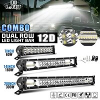 2 Hàng 7/14/20/30/40Inch LED Bar Offroad Điểm Trắng Lũ Combo chùm Tia Vàng Đèn Lái Cho 4X4 ATV Xe Ô Tô 12V 24V