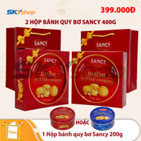 2 Hộp bánh quy bơ Sancy Danish Butter Cookies 400g - Tặng 1 hộp bánh quy bơ Sancy 200g