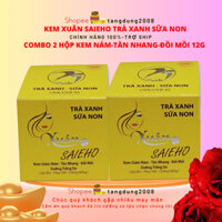 2 hộp kem xuân saieho trà xanh sữa non nám tàn nhang đồi mồi 12g