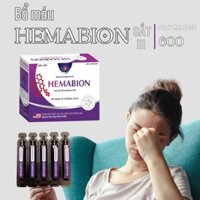 2 Hộp Siro Bổ máu Hemabion , Bổ Máu Tự Nhiên, Lưu Thông Khí Huyết - Hộp 20 ống