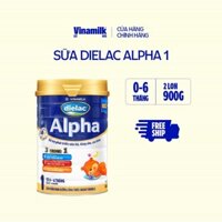 2 Hộp Sữa bột Vinamilk Dielac Alpha 1 - Hộp thiếc 900g (cho bé từ 0 - 6 tháng tuổi)