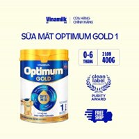 2 Hộp Sữa bột Vinamilk Optimum Gold 1 - Hộp thiếc 400g (cho bé từ 0 - 6 tháng tuổi)