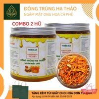 2 HŨ 390ML ĐÔNG TRÙNG HẠ THẢO NGÂM MẬT ONG HOA CÀ PHÊ NGUYÊN CHẤT